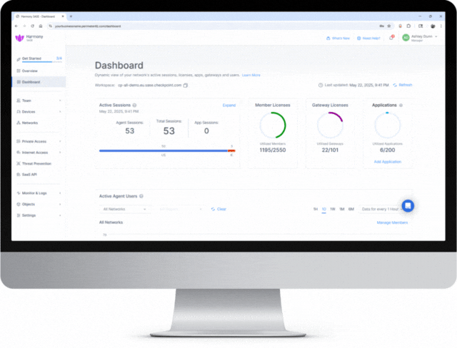 Images of computer with an open browser viewing the SecurityAdvantage user dashboard