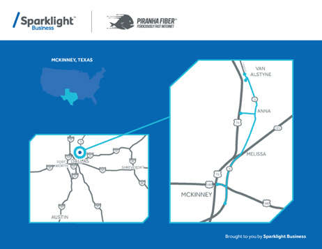 map of piranha fiber locations in McKinney, TX