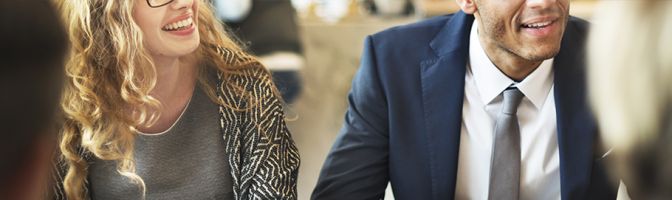 employees at conference table