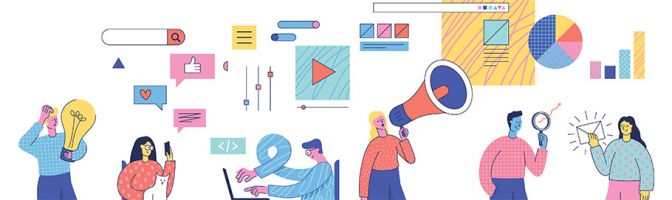 illustration of people at work