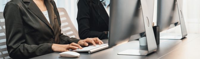 businesswoman typing