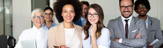 diverse employees smiling