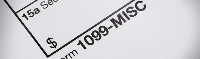 Close up of 1099-misc form