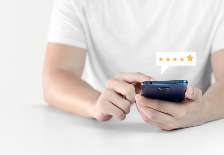 User give rating to service experience on online reveiw