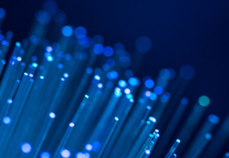 Dark fiber cable in blue