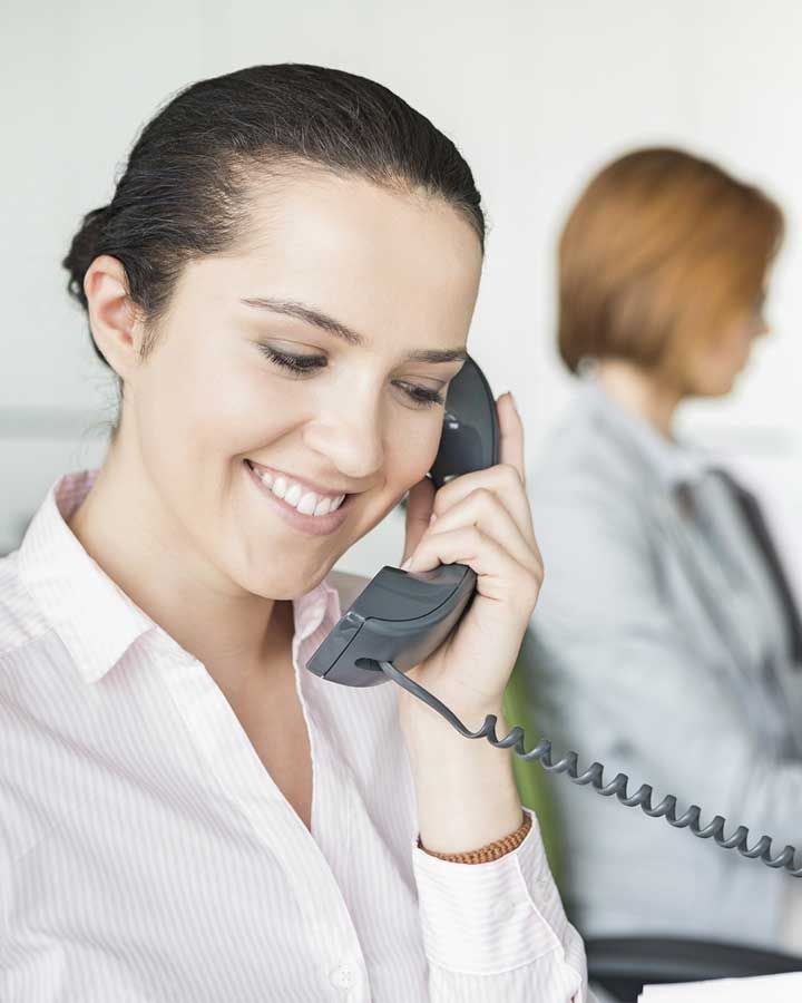 Woman working in call center