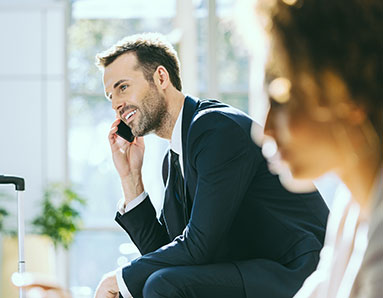 man talking on phone