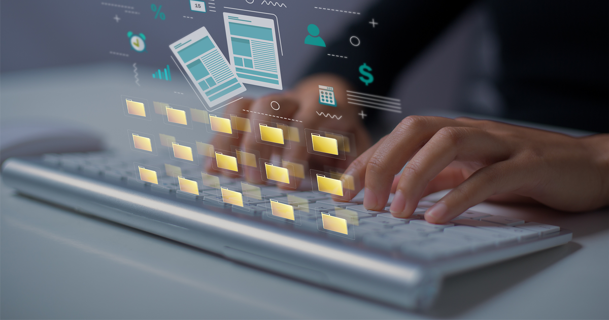 Concept of managing document and keeping them organized in folder.