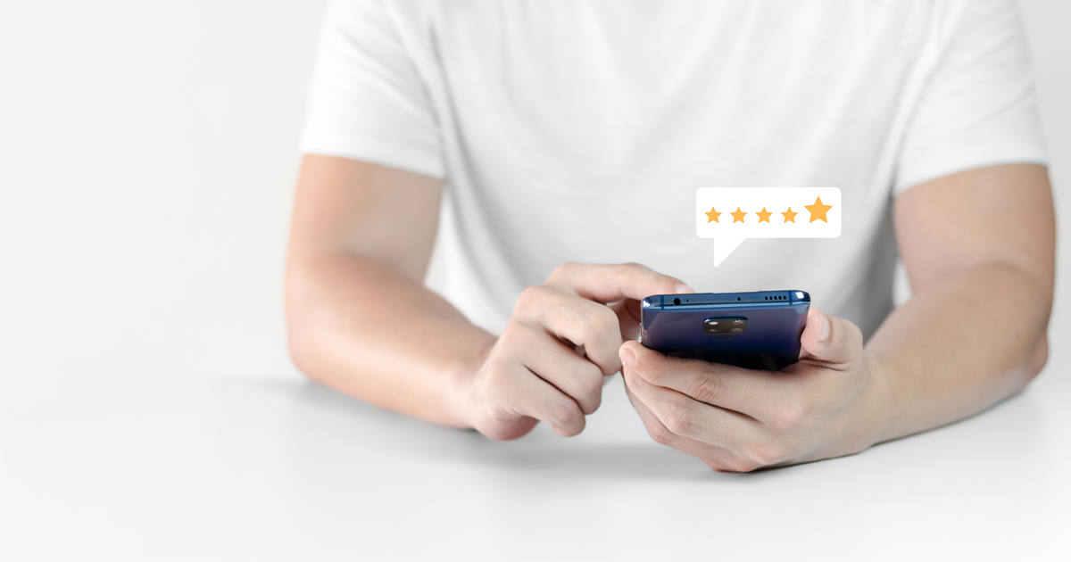 User give rating to service experience on online reveiw